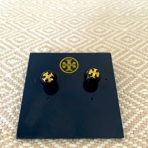 New! Tory Burch logo stud earrings